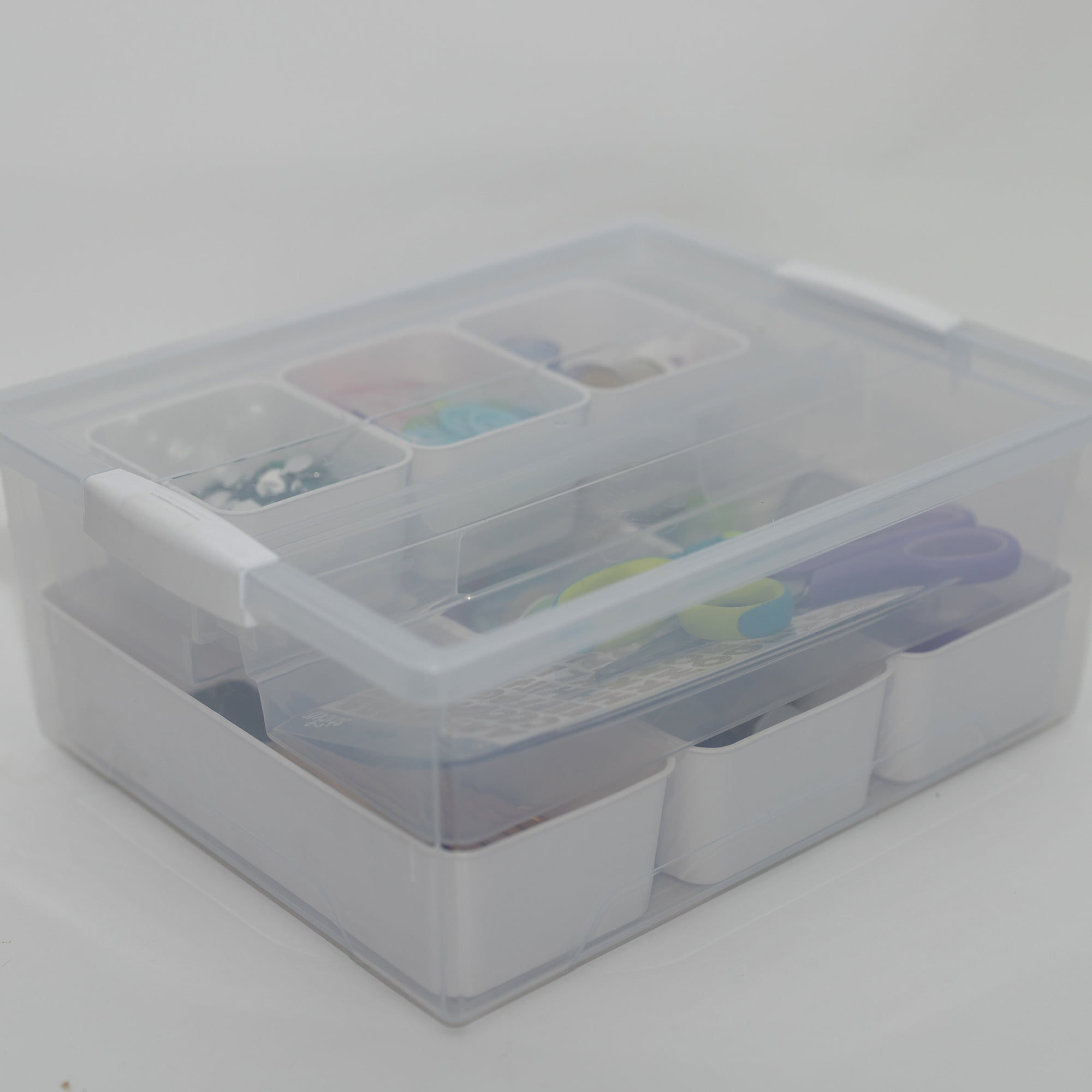 Everything Mary 7-Piece Clear Plastic Craft and Hobby Storage Container for Craft Tools
