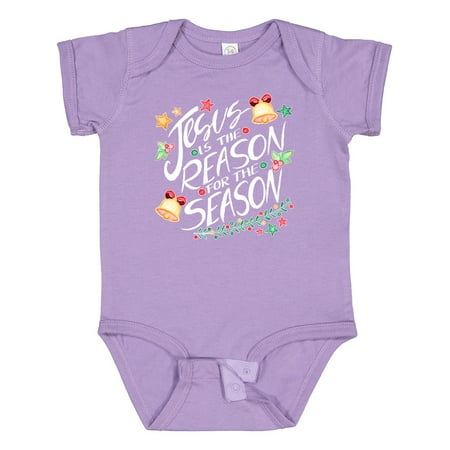 

Inktastic Jesus is the Reason for the Season Christmas Bells and Stars Gift Baby Boy or Baby Girl Bodysuit