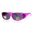 thumbnail image 2 of SA106 Polarized Antiglare 63mm Fit Over Rhinestone Womens Sunglasses Pink, 2 of 3