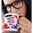 thumbnail image 2 of 3drose, When Mom Sais No I Just Ask Dad, 15oz Two-tone Black Mug, 2 of 6