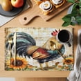 thumbnail image 2 of Rooster Placemats Set of 1, Wildflowers Vintage Flowers Farm Watercolor Non-Slip Place Mats Washable Table Mats for Kitchen Dining Table Decorations Indoor/Outdoor, 2 of 9
