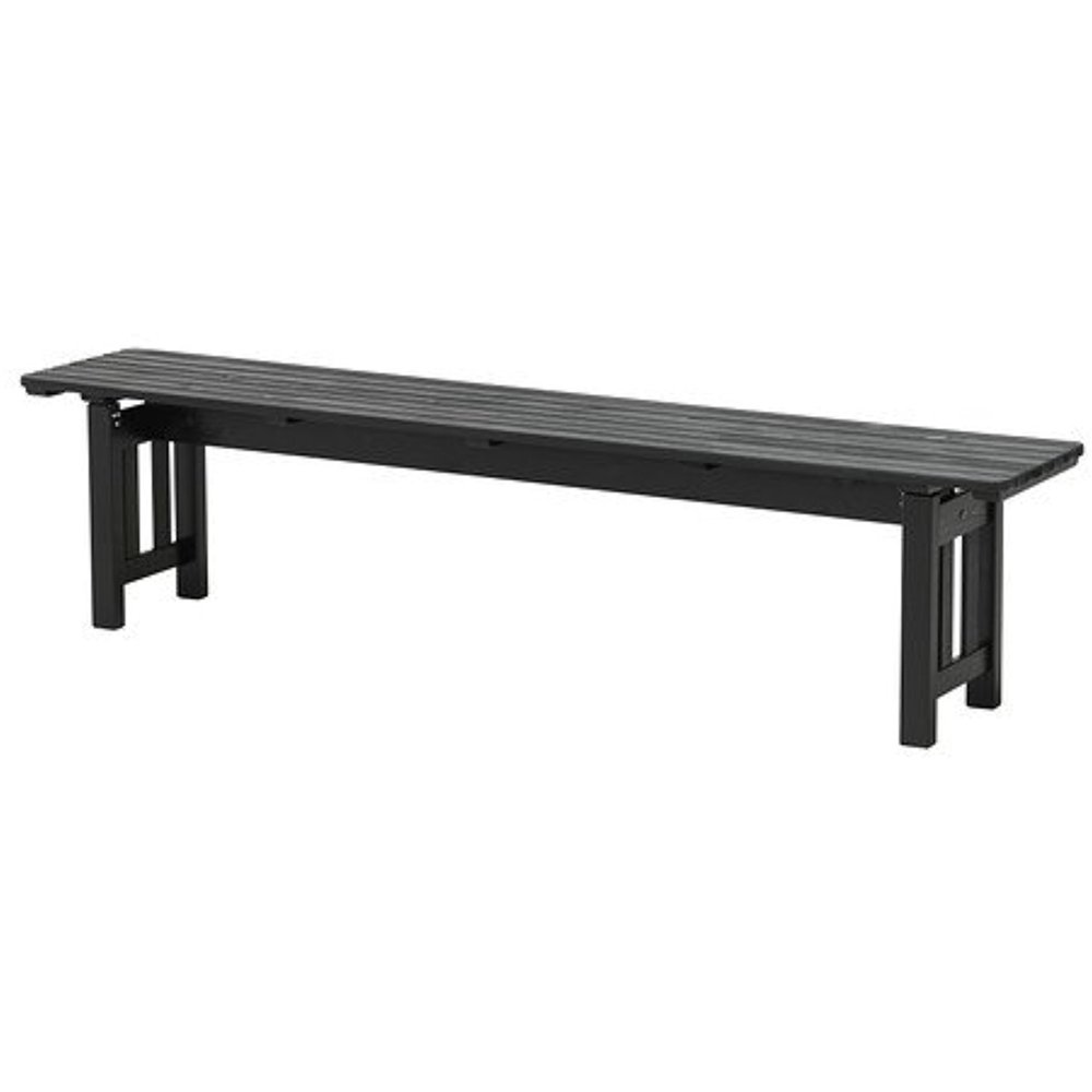 Ikea Bench, outdoor, without cushion, blackbrown stained blackbrown