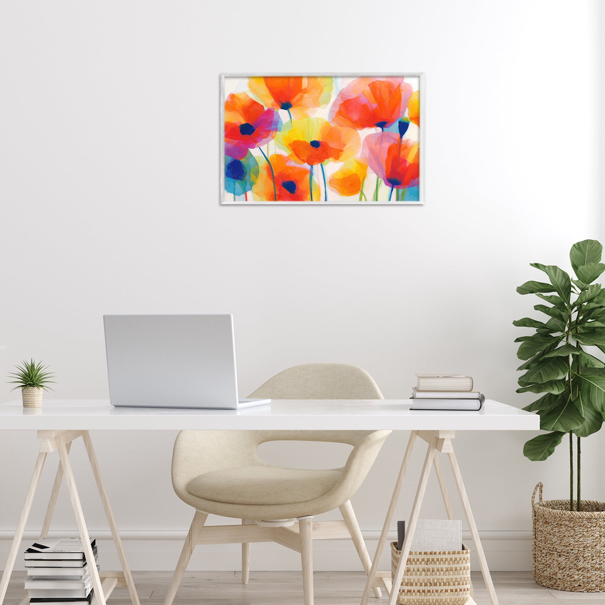 Stupell Industries Poppies At Golden Hour White Framed Giclee Art, design by Chromatic Storm Studio