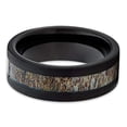 thumbnail image 4 of Silly Kings Jewelry Deer Antler Tungsten Ring 8mm Tungsten Band Black Tungsten Ring Wedding Band (6), 4 of 4