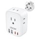 thumbnail image 1 of Adaptador de Corriente LENCENT Blanco con 4 Tomas CA y Puertos USB para India, Nepal, Bangladesh y M, 1 of 7
