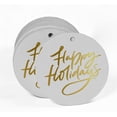 thumbnail image 2 of Inkdotpot 100 Pack Happy Holiday Favor Paper Tags Craft Real Gold Foil Hang Tags, 2 of 6