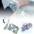 thumbnail image 1 of asddcavvf Silicone Bracelet Floral Folding Card Holder Printed Leather Wallet Keychain Includes Keyc, 1 of 6