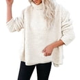 thumbnail image 2 of UAMVSH Plus Size Fleece Sweatshirts for Women Comfy Sherpa Fluffy High Neck Pullover Tops Warm Plush Long Sleeve Shirts Winter Outfits(Large,Beige), 2 of 7
