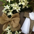 thumbnail image 4 of Easter Handmade Floral Wreath with Cross  Burlap Bow Rustic Wreath Spring Decorating DIY Easter Front Door Wreath Decoration, 4 of 13