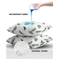 thumbnail image 4 of Pack of 2 Outdoor Pillow Covers, Summer Tropical Plants Green Palm Leaves Banana Leaves Waterproof Square Throw Pillowcase Cushion Decorative Pillow Covers for Couch Patio Tent, 24x24 in, 4 of 6