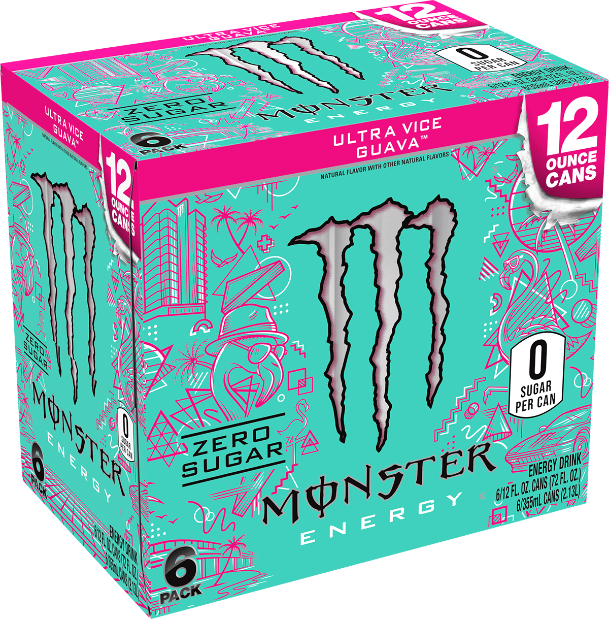 【冬バーゲン★特別送料無料！】 Energy Free Sugar Guava, Vice Ultra Monster Drink, oz fl 12 リップケア