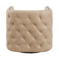 thumbnail image 4 of NPD Furniture Leslie 18" Top Grain Leather Swivel Tufted Chair in Beige, 4 of 10