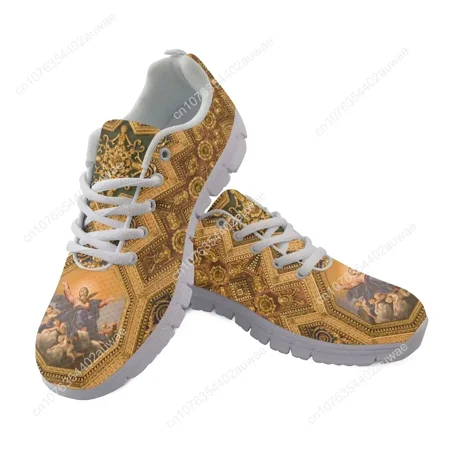 

Scarpe traspiranti per donna Sneakers piatte barocche europee Golden Star Retro calzature femminili in rete Zapatillas Mujer