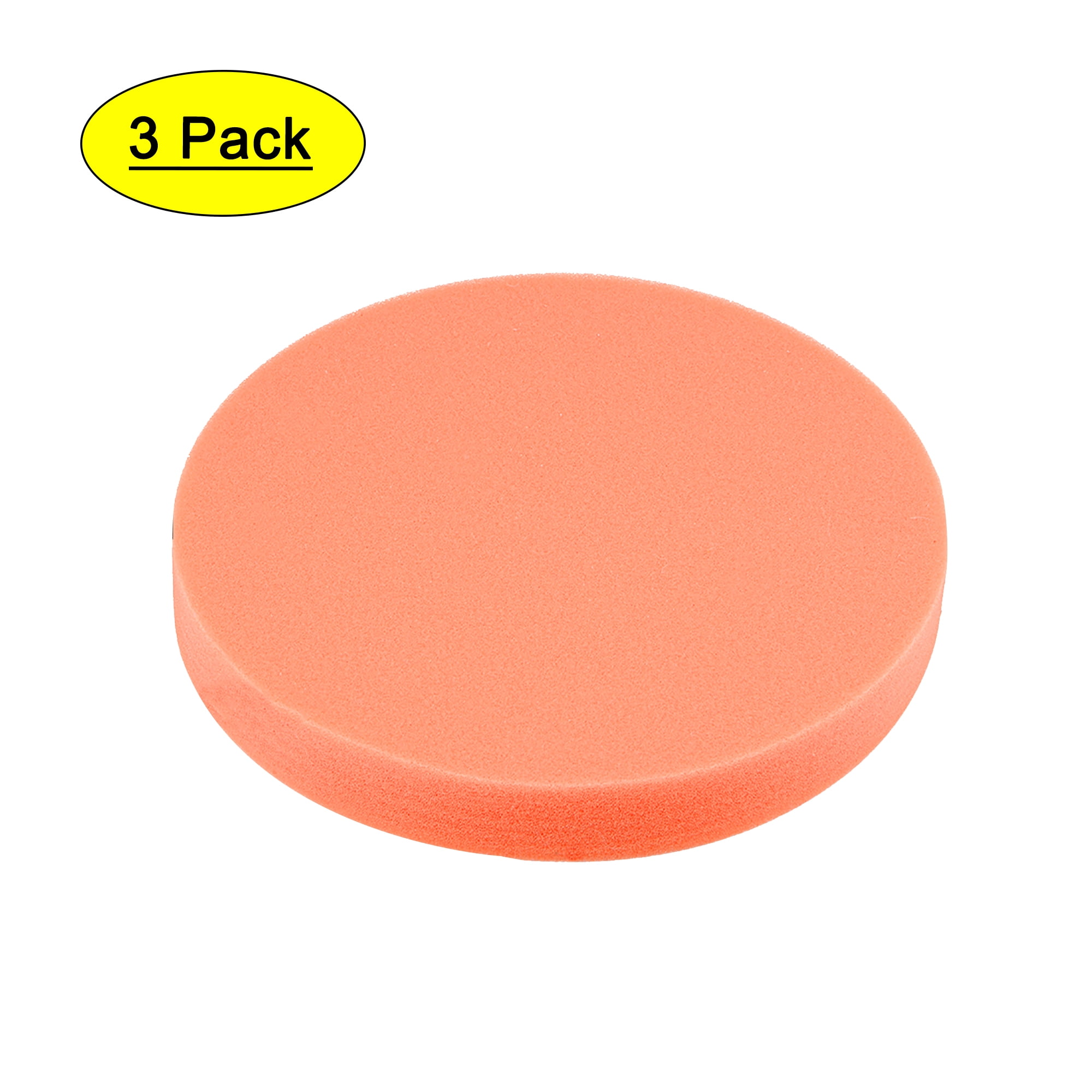 Uxcell 7' Buffing Sponge Pads  Drill Polishing Buffer Pad Disc  Hook and Loop Back for Polishing Orange 3Pack