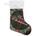 thumbnail image 2 of SKYSONIC Tartan Christmas Plaid Christmas Stockings Personalized Large Christmas Stocking Cute Snowflake Stockings 18 Inch Xmas Stocking for Xmas Decorations and Holiday Family Party Decor Xmas Gifts, 2 of 7