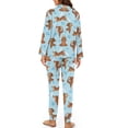 thumbnail image 2 of DISNIMO Dachshund Paw Printed Womens Pajama Sets Long Sleeve Sleepwear Nightwear Pjs with Long Pants Casual V Neck Ladies Lounge Sets, 2 of 7