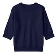 thumbnail image 7 of Tops for Women 3/4 Sleeve Round Neck Women Casual Solid Color Knitted Sweater Top, 7 of 7