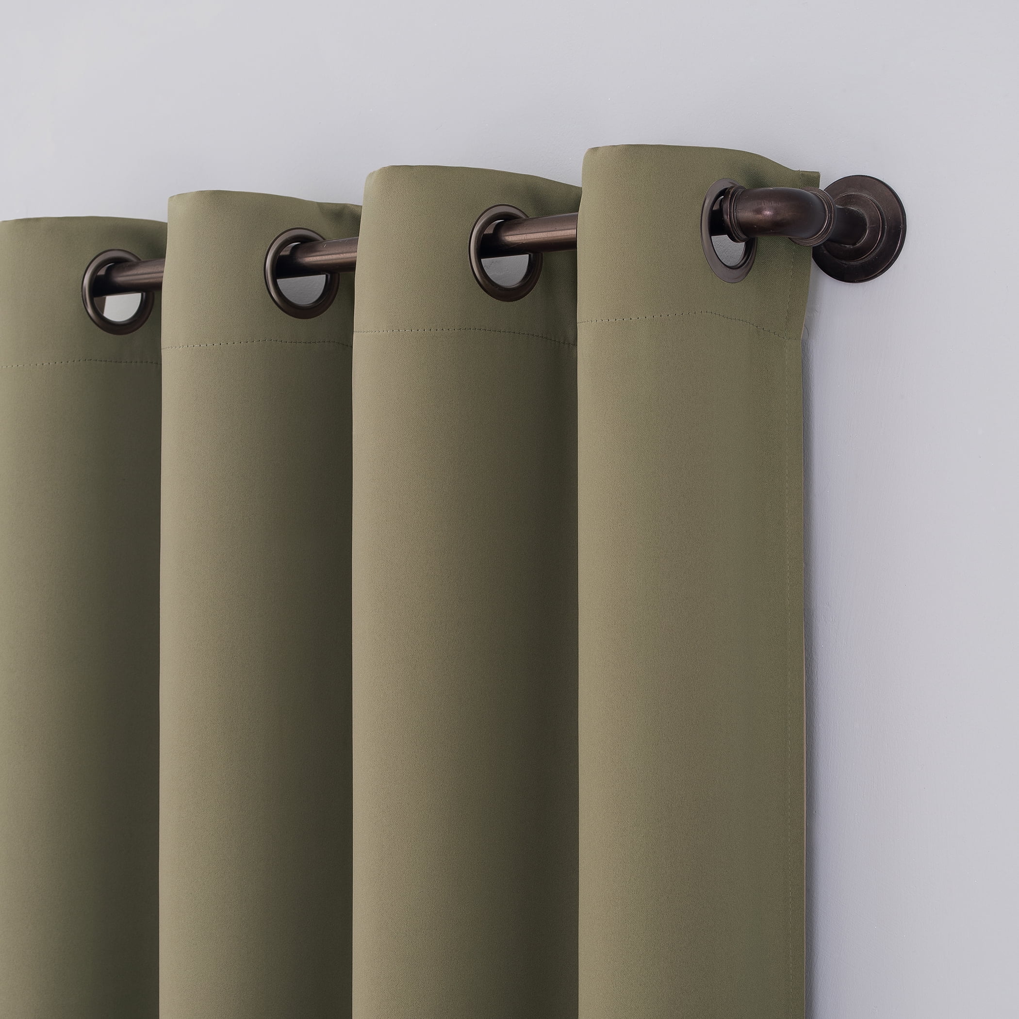 Sun Zero Oslo Theater Grade 100% Blackout Grommet Curtain Panel, 52" x 95", Olive Green (Single Curtain, Rod Not Included)