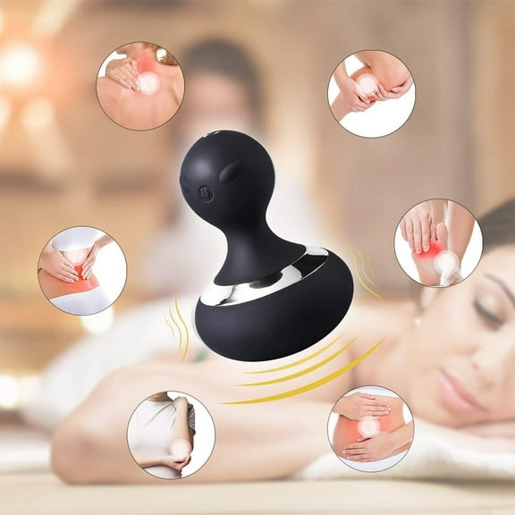 Handheld Massager, Waterproof Silicone Vibrator Cordless Electric Massager with 10 Powerful Vibrations, Rechargeable Neck Massager (Black - Sliver)
