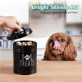 thumbnail image 4 of Small Dog Treat Container Airtight - 6" Tall X 4.9" Round Black Dog Treat Jar For Kitchen Counter - Rustic Treat Storage Canister For Dogs, Cats, Small Animals - Gifts For Pet Owners, 4 of 7