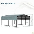 thumbnail image 2 of Erommy 12'x20' Heavy Duty Metal Carport with Galvanized Metal Roof and Frame for Car,RV and Trucks, 2 of 7