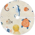 thumbnail image 1 of FMSHPON Undersea Creature Turtle Xmas Christmas Tree Skirt Stand Mat for Holiday Party Decoration Indoor Outdoor 48 inches, 1 of 6