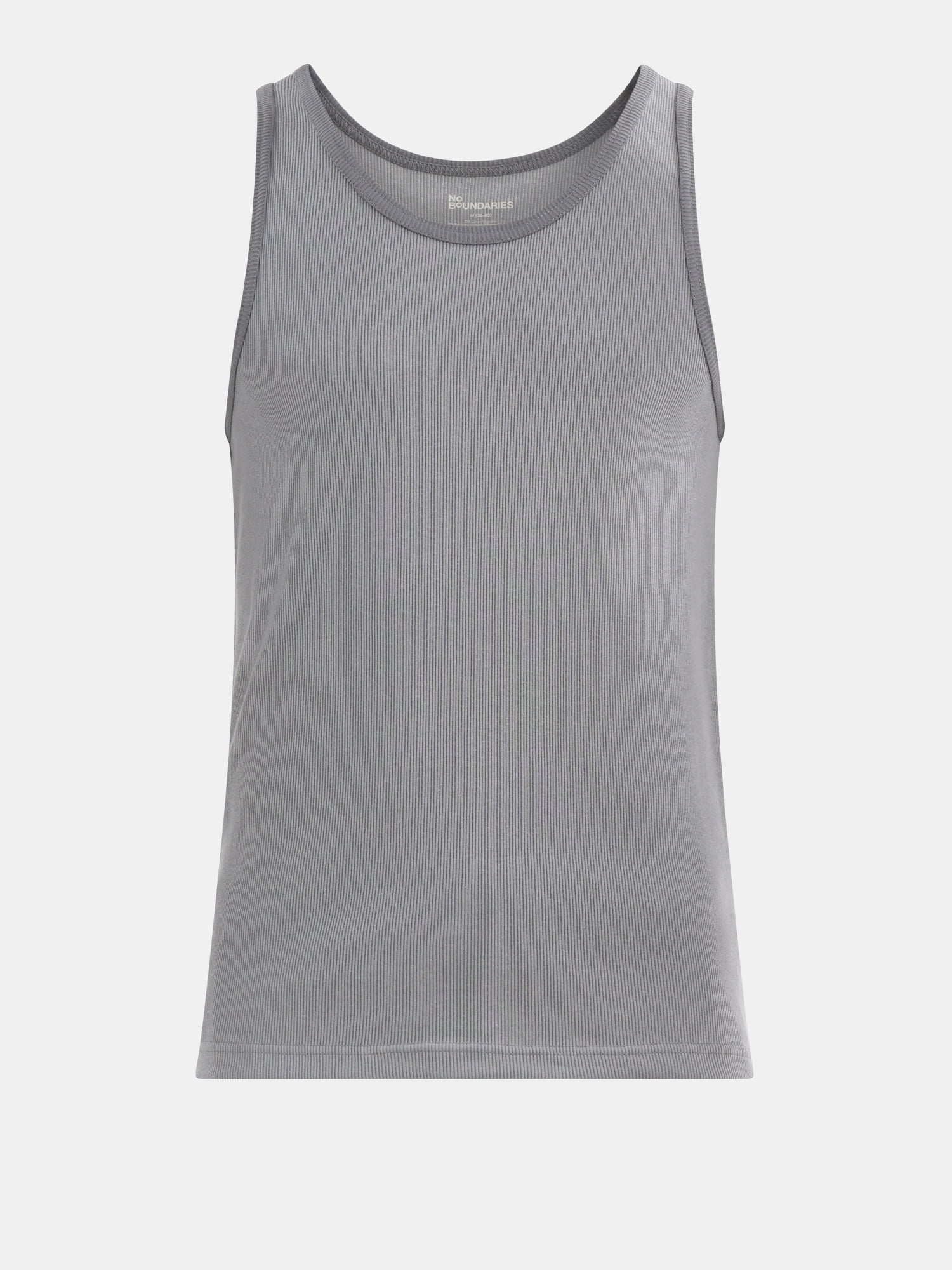 No Boundaries Flat Grey Basic Tank Top, 3-Pack, Men's