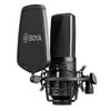 BOYA BY-M1000 Professional Large Diaphragm Condenser Microphone Podcast Mic Kit Support Cardioid/Omnidirectional/Bidirectional with Double-layer Filter Shock Mount XLR Cable for Singer Voca