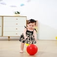 thumbnail image 3 of ZEHJUHAN Baby Girl's Birthday Sleeveless Printed Mesh Tutu Romper with Bow Headband, Letter & Ruffle Detail Apricot & Black，12-18M, 3 of 5