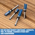 thumbnail image 5 of HILTEX 10103H Bottom Bearing Pattern Flush Trim Router Bit Set, 4 Pieces, 1/4 Inch Shank, CNC Woodworking Tool, 1/2" Cutting Diameter, Cutting Length: 1/2", 25/32”, 1”, and 1-1/2”, 5 of 6