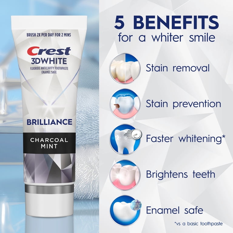 Crest 3D White Brilliance Charcoal Toothpaste, 4.6 oz photo 2