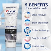 Crest 3D White Brilliance Charcoal Teeth Whitening Toothpaste, 4.6 oz