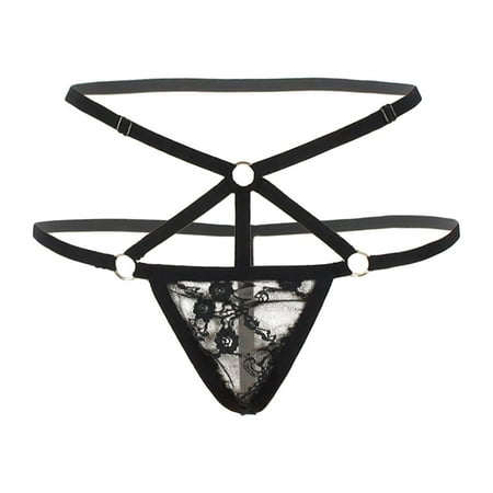

Odeerbi Clearance Lace Briefs T-Back Panties Women Lingerie G-string Lace Briefs Underwear Panties T String Thongs Knick Black