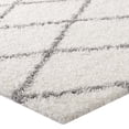 thumbnail image 5 of Modway Toryn Diamond Lattice 8x10 Shag Area Rug in Ivory and Gray, 5 of 7