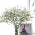 thumbnail image 2 of 9 ramos de flores artificiales de gypsophila para baby breath, ideales para bodas, decoración del hogar (blanco), 2 of 8
