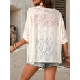 thumbnail image 5 of Gynyvoja Women'S See Through Sheer Lace Summer Tops Crew Neck Short Sleeve T-Shirts White M, 5 of 8