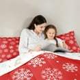 thumbnail image 5 of Homewish Winter Snowflake Bedding Comforter Set 2pcs for Teens,Merry Christmas Twin Comforter Sets Microfiber,Happy Xmas Breathable Bedding Set,Microfiber Bedroom Decor,Reversible, 5 of 8