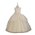 thumbnail image 2 of Esaierr Kids Girls Flower Princess Dress 5-12Y Princess Dress Wedding Bridesmaid Pageant Party Formal Long Dress Big Little Girls Princess Birthday Bowknot Puffy Tulle Sleeveless Dresses, 2 of 7