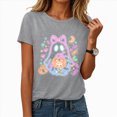 thumbnail image 2 of NOLDARES Halloween Shirts for Women Cute Ghost Shirt Graphic Tee Spooky Season Fall T Shirt Short Sleeve Tops(Light Gray,XXXL), 2 of 7