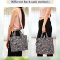 thumbnail image 4 of FORMRS Womens Corduroy Tote Bag Crossbody Shoulder Purse Handbag with Detachable Strap, Blue Floral Horses Pattern, 4 of 7