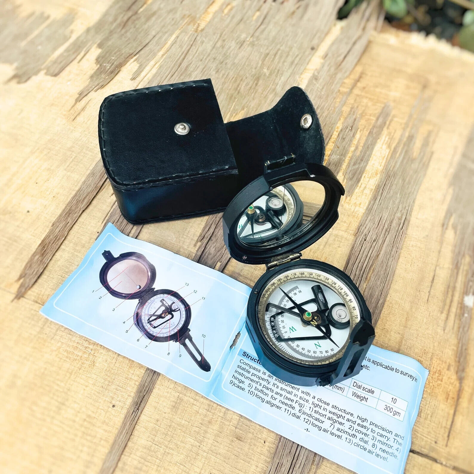 Nautical Rose London Compass Marine Collectible Pocket Compass With leather Case