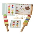 thumbnail image 4 of Kit de cuentas de madera para dominar juego de lógica de atar cuentas, bloques apilables, combinación de colores y formas para preescolar, ,, 4 of 9