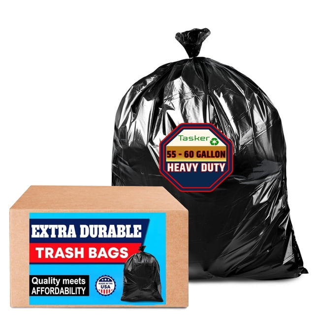 Bolsas de basura Tasker 208-227 L (55-60 galones), resistentes, paquete de 100