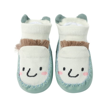 

YWDJ 0-24Months Toddler Boys Girls Socks Breathable Kids Dispensing Non-slip 3D Cartoon Indoor Toddler Shoes Green 0-6 Months