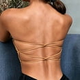 thumbnail image 5 of Jinhomg Women Bandeau Bra Padded Strapless Bralette Bra Seamless Bandeau Tube Top Bra Yellow Free Size, 5 of 7