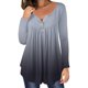 thumbnail image 1 of ICHUANYI Liquidación Camiseta casual para mujer Impreso Manga larga Cuello redondo Fruncido Jersey Blusa Tops ICHUANYI WER202308253128, 1 of 6