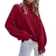 thumbnail image 3 of Gibobby Suéter de Mujer Suéteres de cuello para mujer de punto de manga larga Suéter Jumper Tops (Rojo, M), 3 of 5