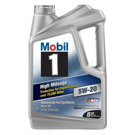 Mobil 1 5W-20 High Mileage Advanced Full Synthetic Motor Oil, 5