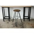 thumbnail image 3 of 30" Round Charcoal Brown Ash Wood And Steel Bar Stool, 3 of 3