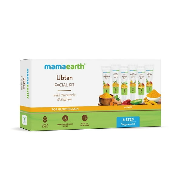 Kit facial Mamaearth Ubtan con cúrcuma y azafrán 60 g